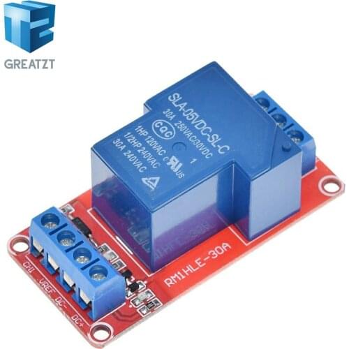 1pcs 5V 30A Two-way isolation relay module High/low level trigger 5V 30A 1-Channel Relay Module+Electronic With Optocoupler