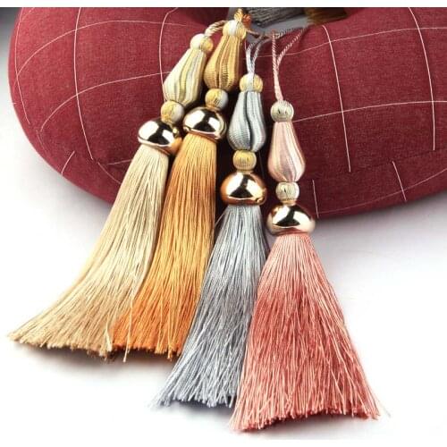 1Pc Silk Tassel Hanging Pendant Decorative Curtains Accessories Key Tassels For Curtain Tieback DIY Craft Tassel Fringe Trim