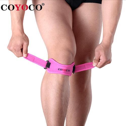 1 Pcs Adjustable Patella Pad Support Knee Protector Brace KneePad COYOCO Brand Anti Falls Injury Bandage Patella Guard Rose Red