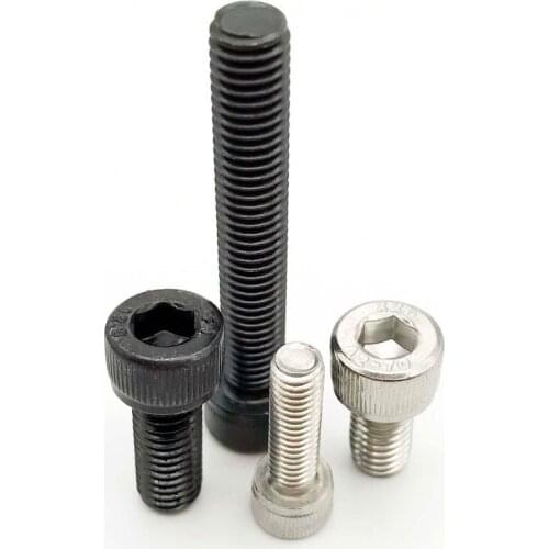 10pcs M3 M4 M5 M6 M8 304 A2 Stainless Steel Black grade 12.9 steel DIN912 Hexagon Hex Socket Head Cap Allen Bolt Screw L=4-150mm