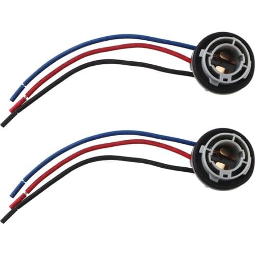 2PCS P21/5W 1157 bay15d LED Bulbs Socket Holder Turn Signal Brake Light Base Wire Harness Connector