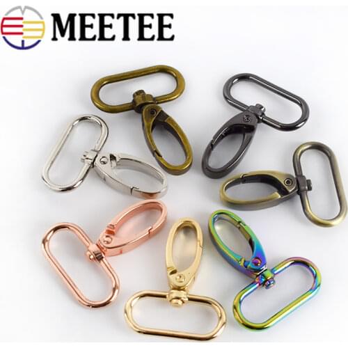 Meetee 20pcs 25/32mm Bag Strap Hook Buckle Metal Swivel Lobster Sanp Clasp DIY Webbing Hooks Keychain Trigger Buckles Accessory