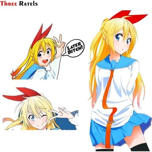 Three Ratels FC766 3D Cute Anime Nisekoi Chitogei Waifu Car Windshield Sticker Helmet Decal For Volvo V50