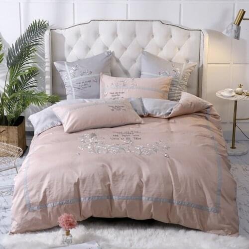 4 pcs Luxury Comforter Bedding Sets plants Pattern Bed Linen egyptian cotton Duvet Cover Bed Sheet Pillowcases Cover Set