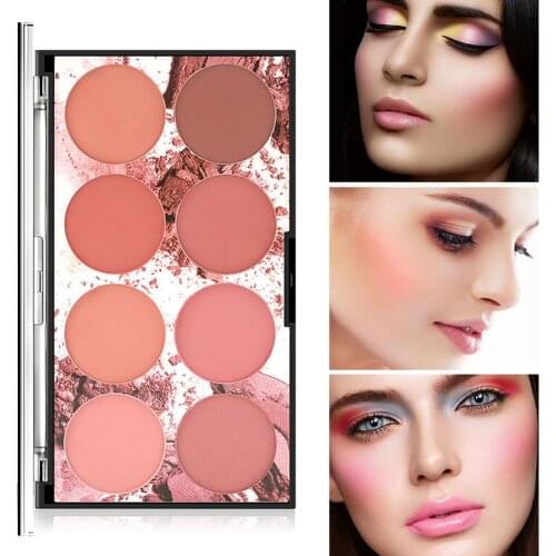 8 Colors Face Blush Palette Matte Shimmer Powder Long Lasting Makeup Face Matte Highlighter Powder Illuminated Blush Powder