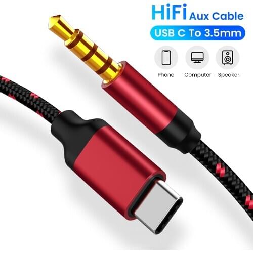 3.5 Jack Aux Audio Cable Type C to 3.5mm Jack Adapter Cable Speakers Car Type C To 3.5 Phone Accessories USB C Adapter Wire Cord