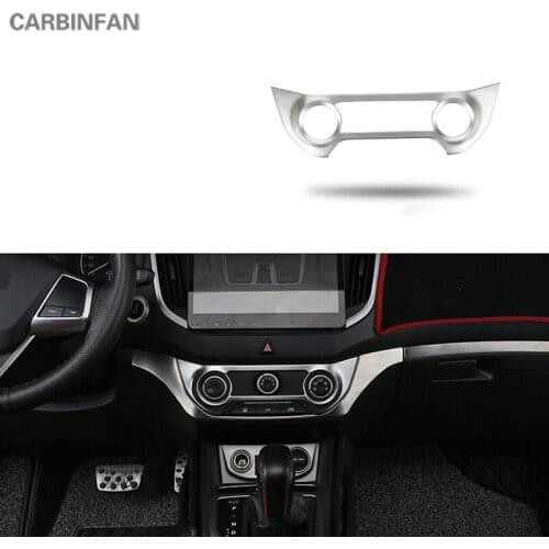 Center Console Panel Stickers Air conditioning switch adjustment decoration frame For Hyundai Creta ix25 2015 2016 2017 C1136