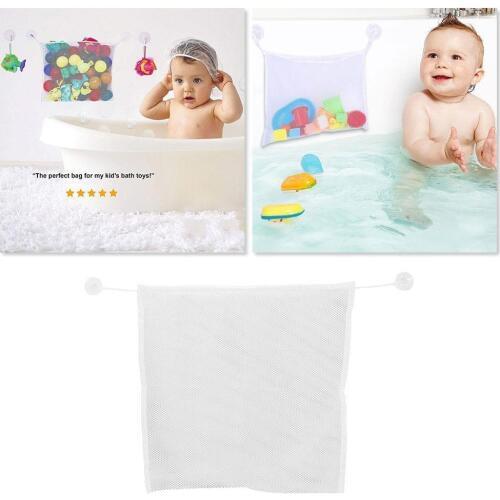 Baby Bath Net Suction Storage Bag Kids Toy Folding Toys Children Eco-Friendly Infant Bathroom Tub Hanging Toy Mesh Shower B I7Y2