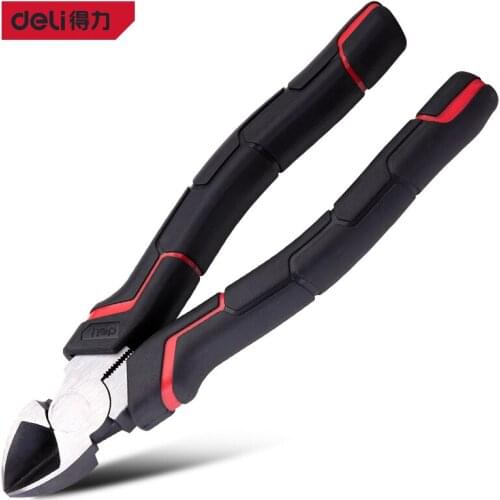 Deli 7 Inch Japanese-style Diagonal pliers Industrial Grade Electric Wire Stripping Crimping Vise Strong Manual Home Repair Tool