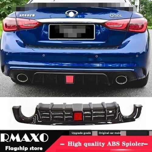 For Infiniti Q50 ABS Rear Bumper Diffuser Bumpers Protector For 2018-2019 Q50 Body kit bumper rear lip rear spoiler