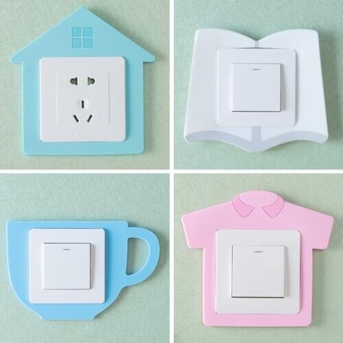 Household Cartoon Decorative Luminous Switch Sticker Glow Bedroom Switch Cover Book Cup Clothing Shaped On-off Switch Stickers