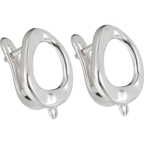 JUYA 2021 Simple Copper Earring Hooks DIY Earrings Clasps Connectors For Earrings Making Handmade Jewelry Findings Accessories