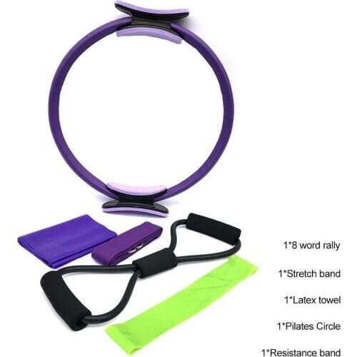 Pilates Circle Five-Piece Fitness Pilates Fitness Training Ring With Tension Device / Stretch Belt / Latex Towel / Tension Ring