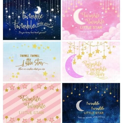 Twinkle Little Stars Night Photography Background Baby Newborns Birthday Party Decor Photo Booth Backdrop Studio Photocalls Prop