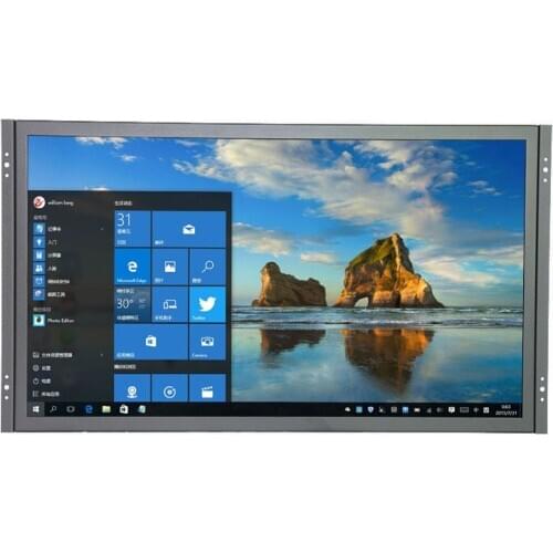 Metal Case 1920x1080 21.5 Inch Open Frame Touch Screen LCD Monitor for Industrial with Resistive Touch Screen VGA/HDMI/USB