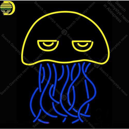 Cuttlefish Neon Sign Real Glass Tube Fish Handmade neon light Sign Display Decorate Hotel Food Pub club Iconic Neon Light Lamp