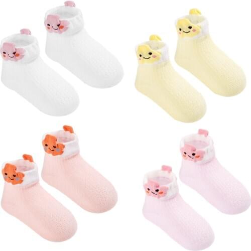 2 Pairs/lot Newborn Baby Socks Infant Cotton Socks Baby Girls Lovely Short Socks Clothes Accessories For 0-6 Month