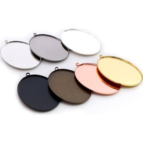 New Fashion 5pcs 30x40mm Inner Size 7 Colors Plated Classic Style Cabochon Base Setting Findings Connection Base