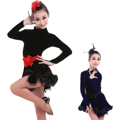 New Girl Kids Latin Dance dress Children Salsa dancing Costumes Girls Adult women Stage Dance Wear Fancy Dress Suits Clothes