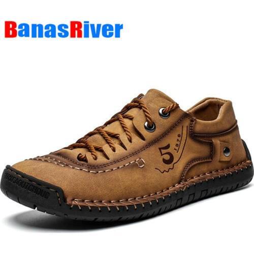 2020 Handmade Shoes Men Sneakers Lace-up Casual Spring Breathable Walking Footwear Flats Fashion Moccasins Loafers Outdoor Sport