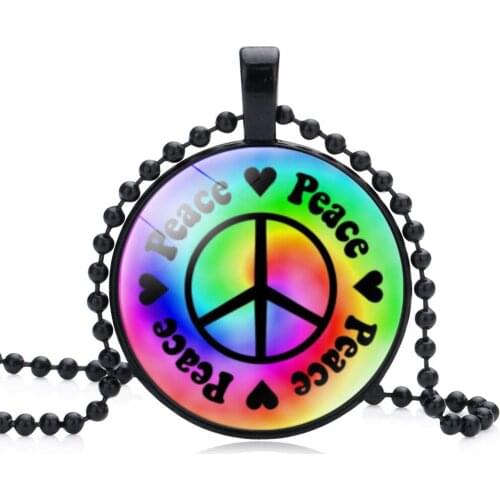 Peace Sign Necklaces Love Bus Surf Van Beach Summer Hippie Peace Car Necklace Retro Vintage Flower Power Hippi Jewelry Seventies