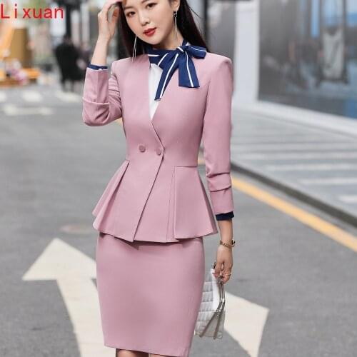 Blazer and skirt set formal skirt suits for women jacket and skirt set office clothes formal skirt suits for women spring autumn