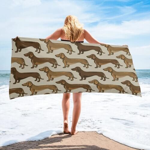 Dachshund Dog Cute Pet Bath Towel Microfiber Beach Towel Bathroom Supplies Camping Accessories Bath Towels for Adults
