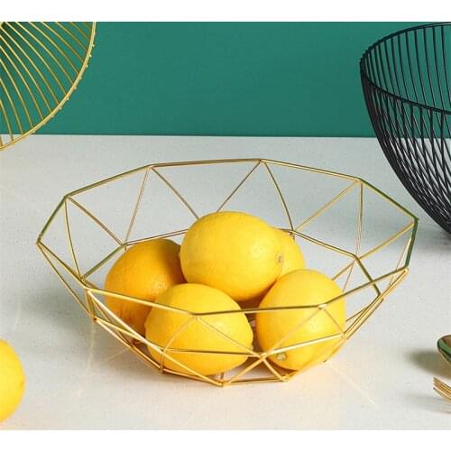 Creative fruit plate Fruit bowl cake stand Plates Snack candy storage basket dinnerware Dishes Snack dish golden fruit basket