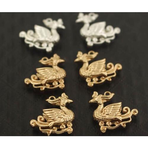Retro Bird Pendant Charms Metal Quality Silver Gold Color DIY Women Statement Dangle Hanging on Earrings Jewelry Accessories