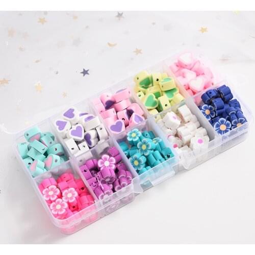 Approx 200Pcs/Box Multi Specifications Mixed Polymer Clay Spacer Beads DIY Necklace Bracelet Earring Jewelry Findings Making