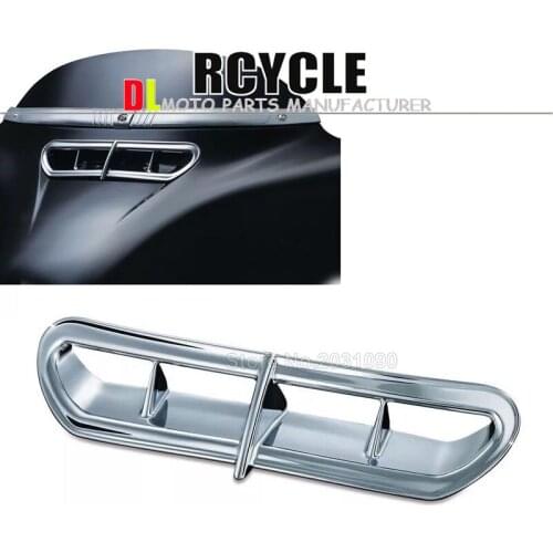 RPMMOTOR 1 Piece Chrome Motorcycle Silver Fairing Vent Air Duct Bezel For Harley 2014-2015 Electra Street Tri Glide