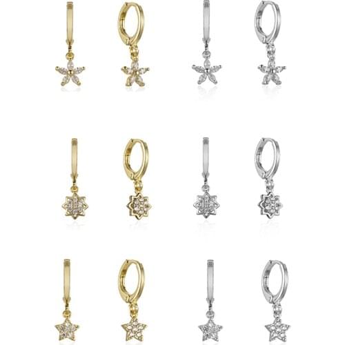 SIPENGJEL Cute Heart Flower Huggie Hoop Earings Piercing Earrings For Women Accessories Jewelry 2021 Trends Pendientes Brincos