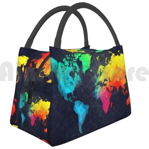 Cooler Lunch Bag Picnic Bag World Map Watercolor 6 #Map #Worldmap Map Of The World World Map World Map
