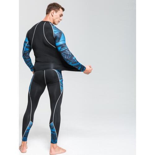 Top Mens Clothing Base Layer Thermal Underwear Fitness Training Compression Tights Running Shirts Man Leggings Rashgard male