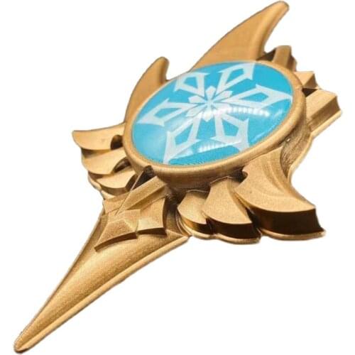 Eula Lawrence Cosplay Jewelry Game Genshin Impact Ice Gods Eye Anime Resin Glass Accessories Halloween Props Pin Kids Toy Gift