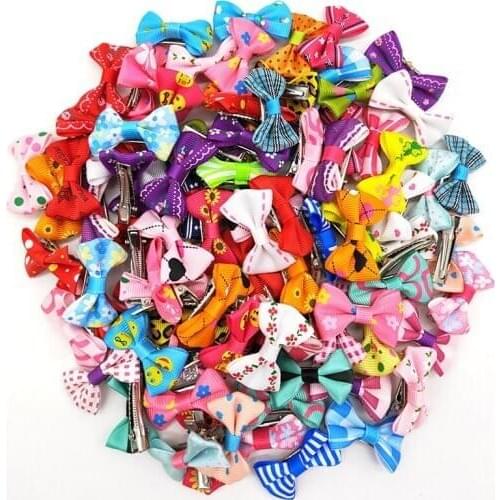 10pcs/lot Pet Hairpins Dog Ribbon Hair Clip Headwear Grooming Puppy Hairpins Hair Accessories