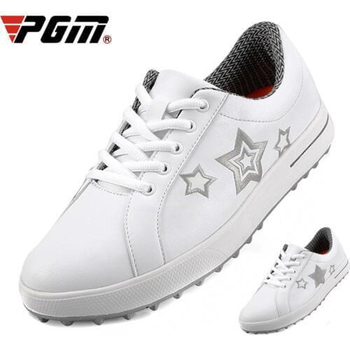 Pgm WomenS Star Print Golf Shoes Ultra-Light Breathable Female Non-Slip Wear-Resistant Lace Up Golf Sneakers D0770