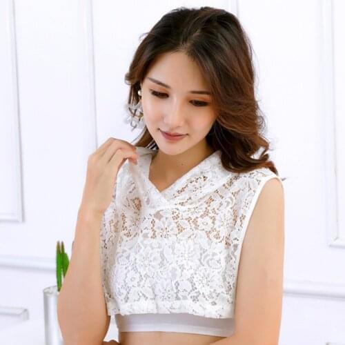 Women Girls Crochet Hollow Floral Lace Fake Collar With Hoodie Cap Fairy Pullover Half-Shirts Sweater Decorative Sunscreen Hat