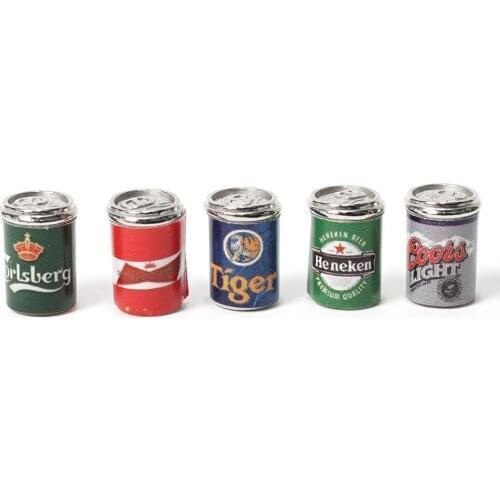 10 Pcs/set Mini Beer Can Aluminum Various Styles Simulation Living Room Miniature Model Kit For Home Accessories Decoration J5T4