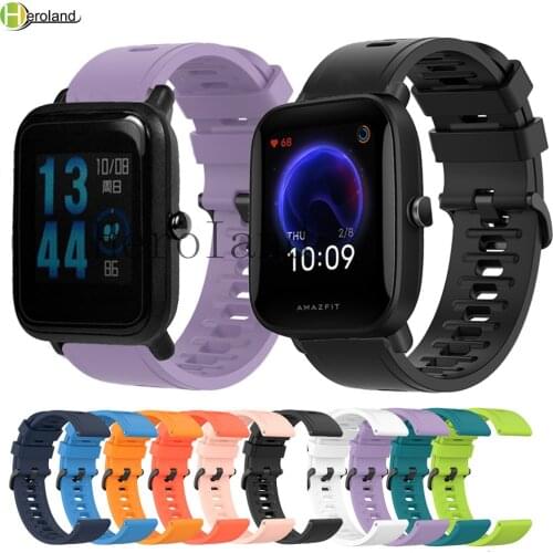 20MM Silicone Watch Strap For Xiaomi Amazfit Bip U S lite Pop Smart Band Bracelet WirstStrap For Amazfit GTS 2 2e Mini Belt hot