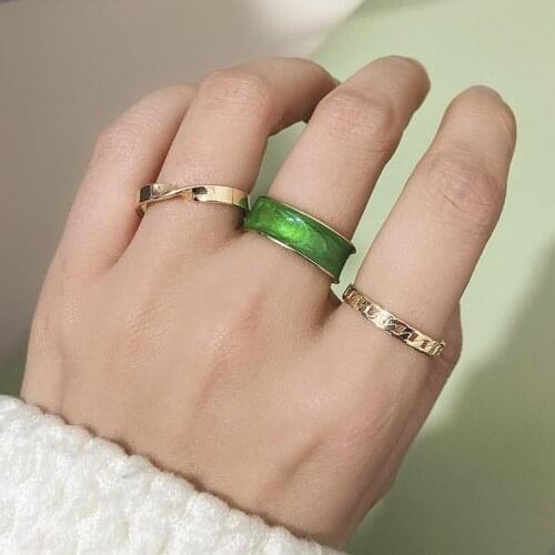 3PCS/SET Modern Korean Enamels New Adjustable Midi Finger Ring for Bridal Women Engagement Wedding Fashion Rings Sets Anillos