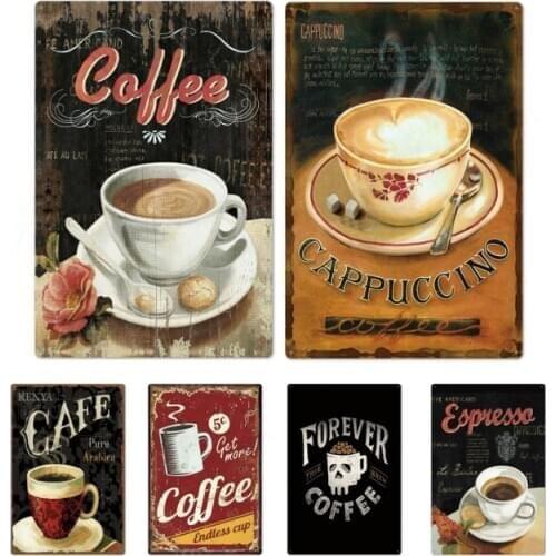 American Coffee Metal Sign Farm Kitchen Bar Cafe Retro Poster Iron Plaque Tea Color Retro Wall Painting Iron Painting Decoration
