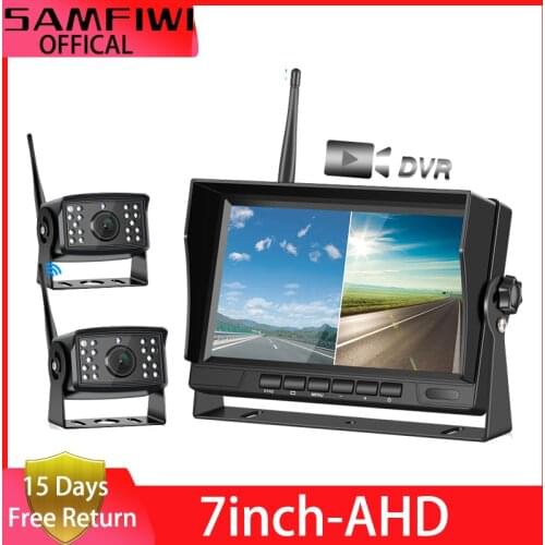 AHD Car Monitor Wireless 7 inch DVR Display Vehicle Auto Screen Rear View Truck Monitors Reverse Back up Recorder Wifi Camera