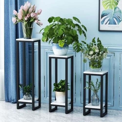 Balcony Garden Floor Flower Stand for Living Room Apartment Hotel Corner Flower Tray Shelf Wrought Iron Hallway Porch Plant Rack