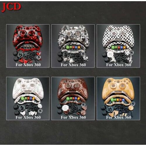 JCD Wireless Game Controller Hard Case Camo Gamepad Protective Shell Cover Full Set W Buttons Analog Stick Bumpers For XBox 360