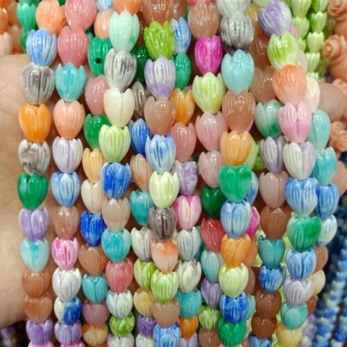 Jasmine Flower Shape Natural Coral Beads about8x10mm Loose Mix Color Coral Beads For Jewelry Making DIY Accessories