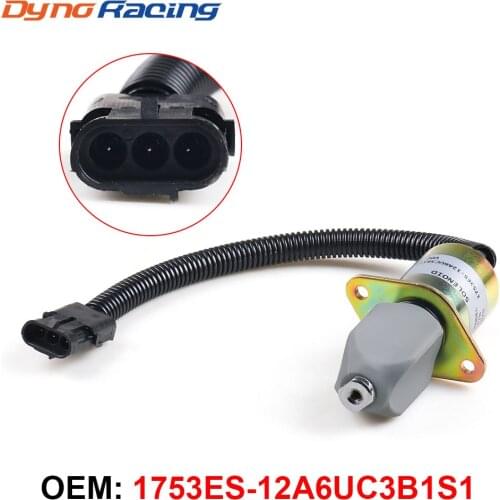 12V Fuel Shutdown Shut off Stop Solenoid Valve 1753ES-12A6UC3B1S1 For Cummins For Yanmar For Kubota SA-3665-12