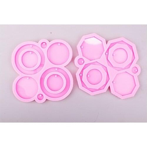 E56A Geometry Earrings Epoxy Resin Mold Keychain Ear Drops Dangle Pendant Silicone Mould DIY Crafts Jewelry Casting Mold