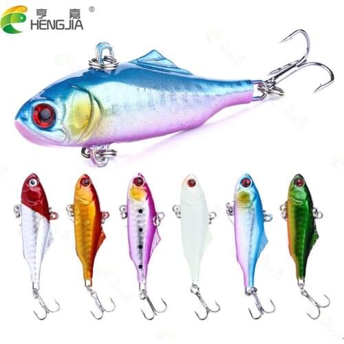 Heng Jia 60mm Fishing Lure Floating VIB Vibration 14g Hard Bait Wobblers Fishing Swimbaits for Bass Minnow Fishing Metal Luya