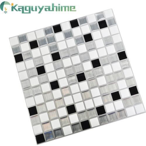 Kaguyahime Self Adhesive Mosaic Tiles 3D Kitchen Stickers Waterproof Wallpaper DIY Brick Tile Antifouling Kitchen Wallpaper